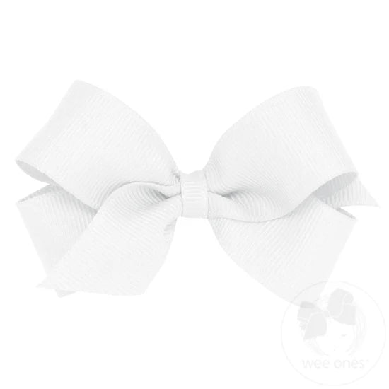 Mini Grosgrain Bow - White