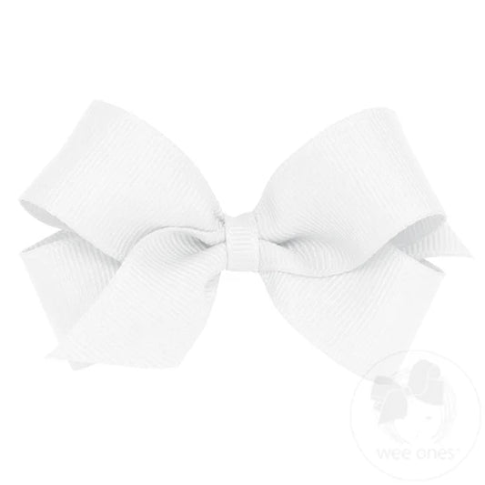 Mini Grosgrain Bow - White