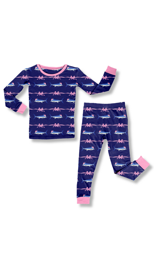 LS PANT SET MERRY MARLIN PINK