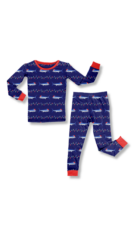 LS PANT SET MERRY MARLIN RED