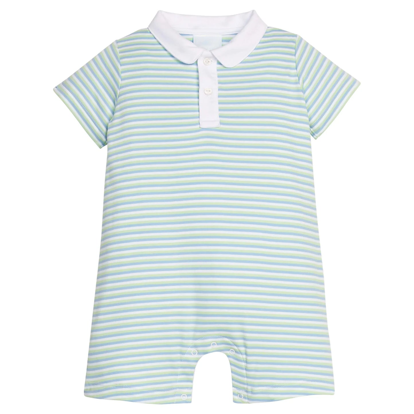 PETER PAN POLO ROMPER GREENVIEW STRIPE