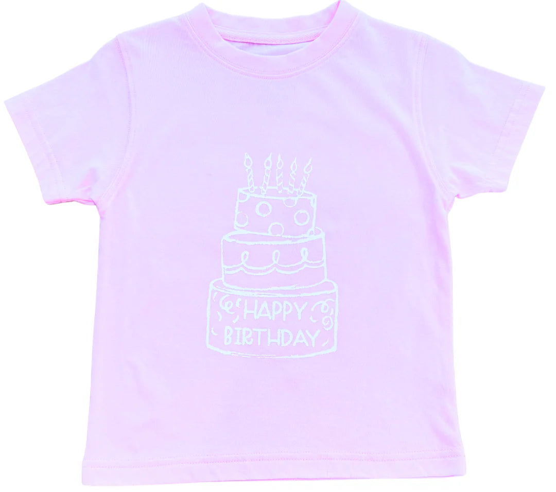 SS LT PINK BIRTHDAY CAKE TSHIRT
