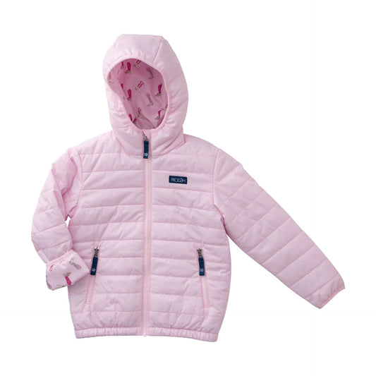 HOODED PUFFER JACKET PINK TULLE