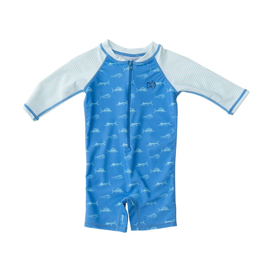 LIL REEF RASHGUARD SUIT MARINA BLUE