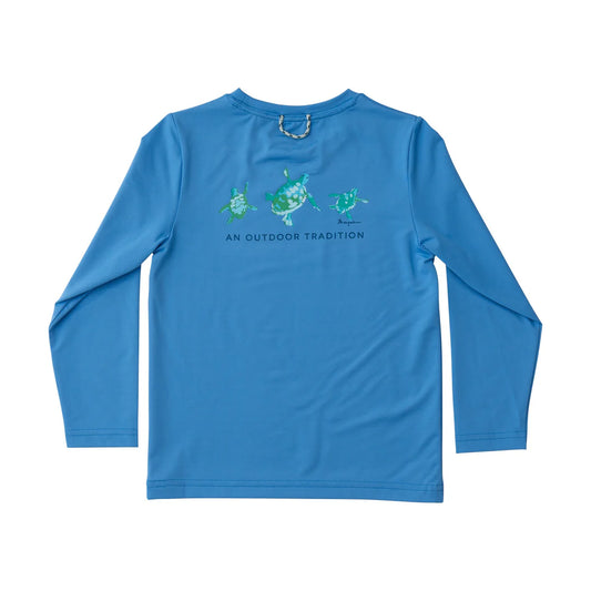 LS PERF SHIRT MARINA BLUE TURTLES