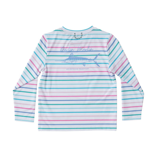 LS PERF SHIRT PINK STRIPE MARLIN