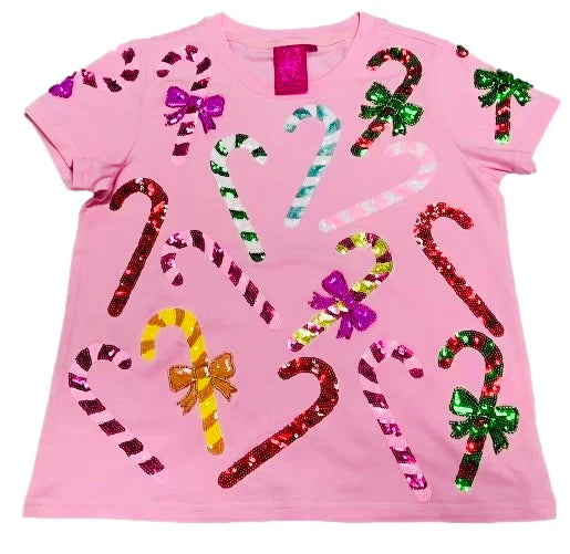 PINK CANDY CANE TEE