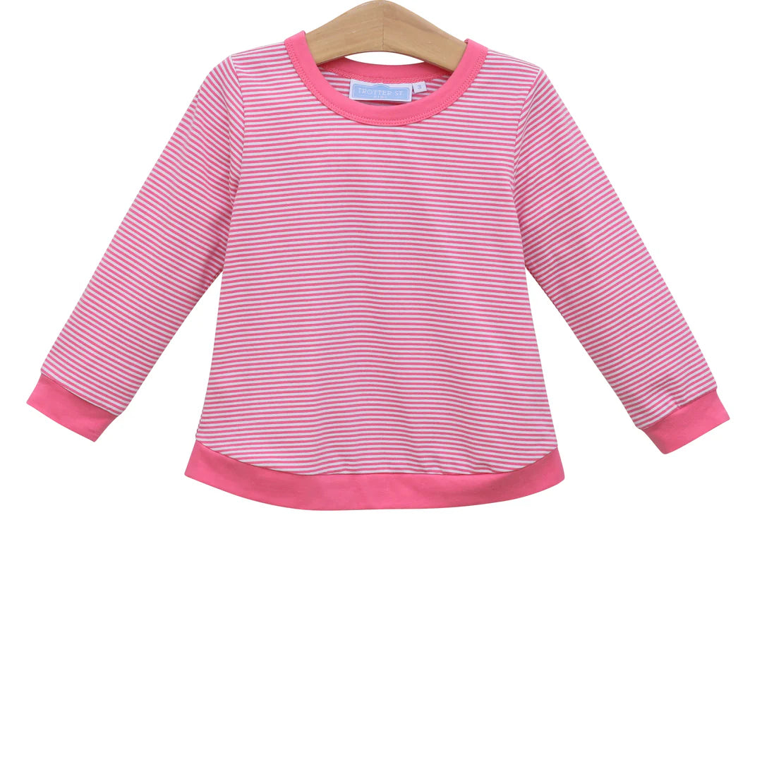 REAGAN TOP PINK STRIPE