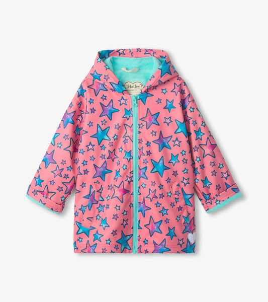 WATERCOLOR DOODLES RAIN JACKET