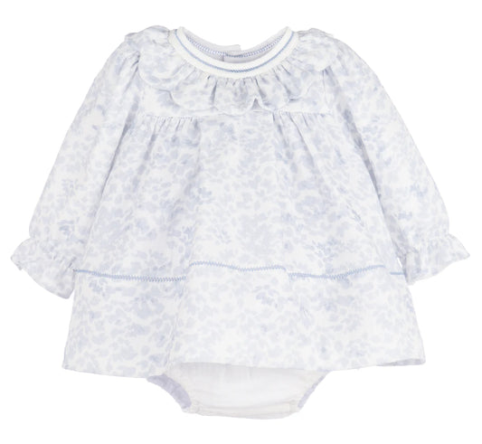 FROSTY FLORAL SCALLOP RUFFLE BLUE