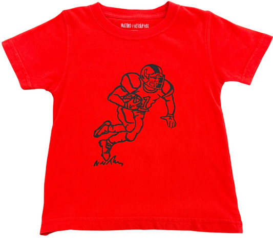 SS RED/BLACK FOOTBALL PLAYER TEE