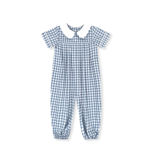 PRECIOUS PLEATED CHECK ROMPER