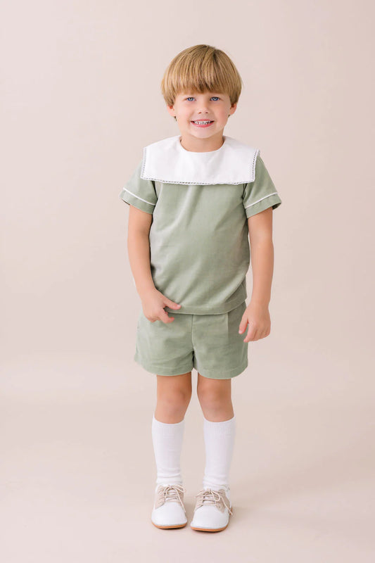 CHRISTIAN SHORT SET LEYLAND GREEN VELVET