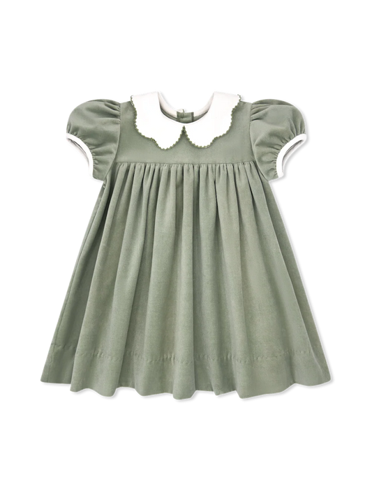 SPECIAL MOMENTS DRESS LEYLAND GREEN VELVET