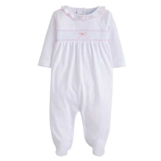 SMOCKED FOOTIE BOW