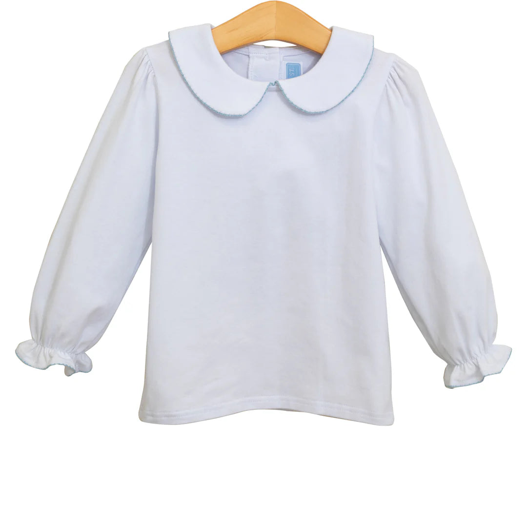 PETER PAN COLLAR TOP LT BLUE