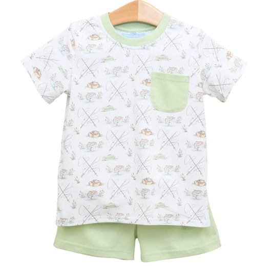 GONE FISHIN SHORT SET