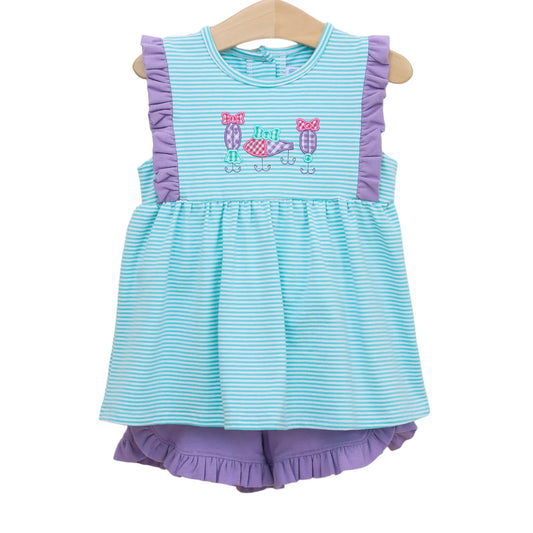 FISHING LURES RUFFLE SHORT SET