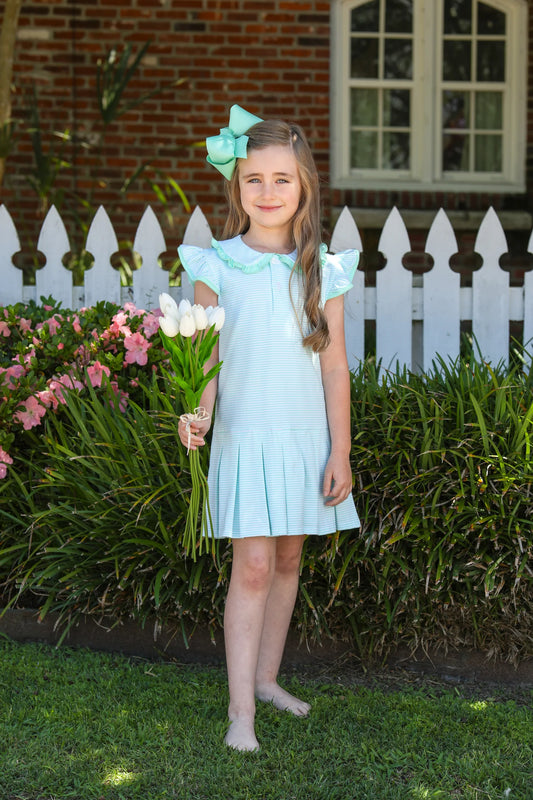 CAMILLA DRESS MINT STRIPE