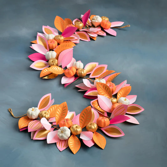 Pink Pumpkin Leaf Garland