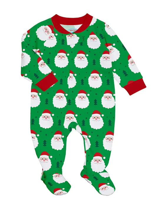 Happy Santa Christmas Unisex Footed Pajamas