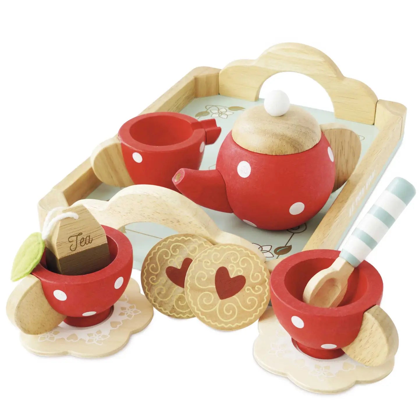 Wooden Tea & Tray Set