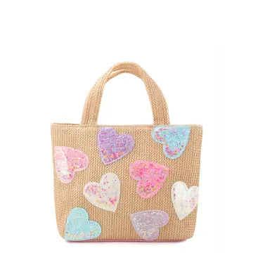 HEART STRAW MINI TOTE
