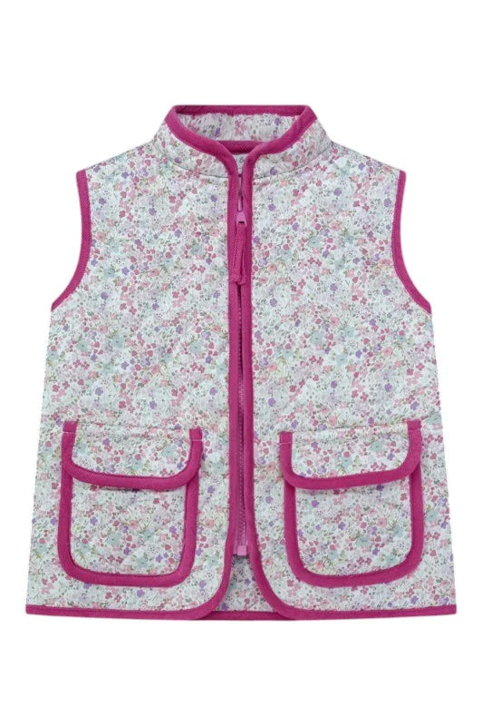 CINDI VEST ASTER FLORAL HOT PINK