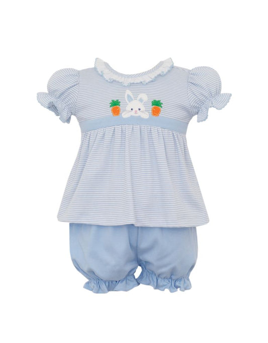 BLUE BUNNY FACE BLOOMER SET