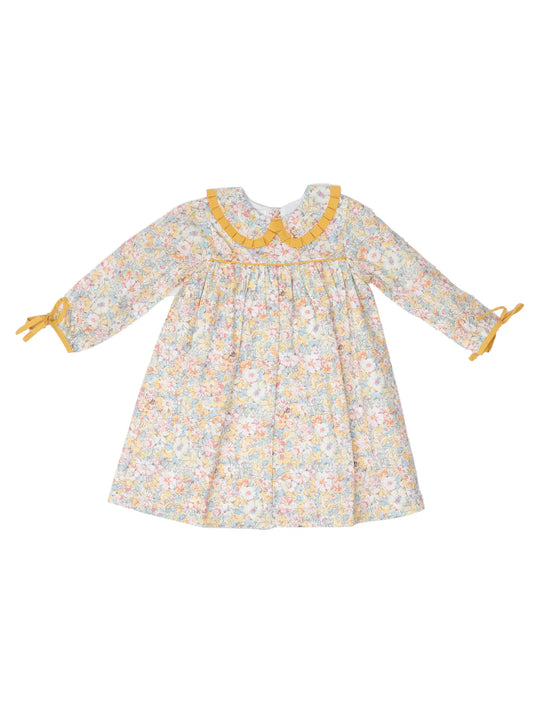 Cecilia Blue & Yellow Kid's Floral Dress