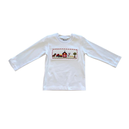 White Smocked Farm Shirt