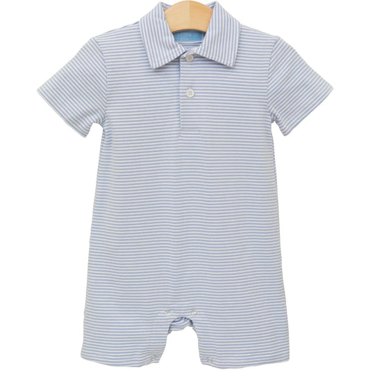 HENRY POLO ROMPER DUSTY BLUE STRIPE