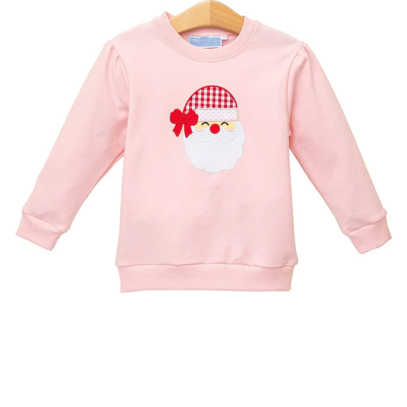 FRENCH TERRY PULLOVER LT PINK SANTA