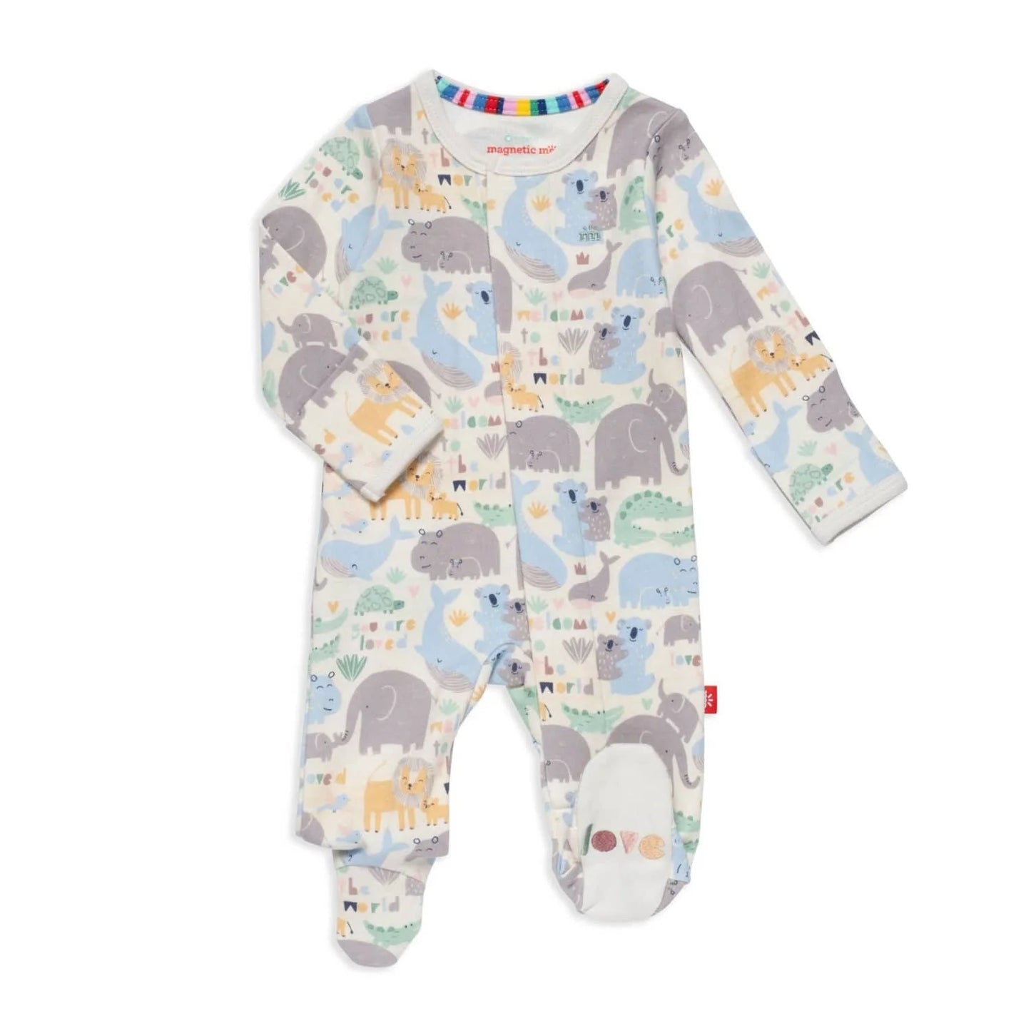 little lovin organic cotton magnetic parent favorite footie