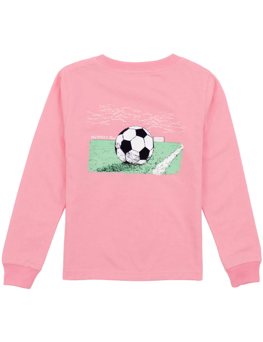 SOCCER LS LIGHT PINK TEE