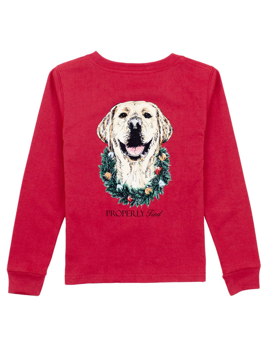 DECK THE PAWS LS CABERNET TEE