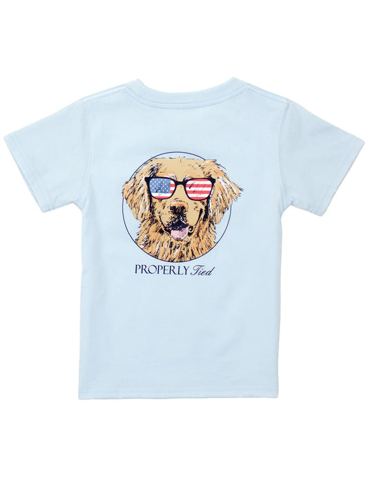 PATRIOT DOG SS PERIWINKLE TEE
