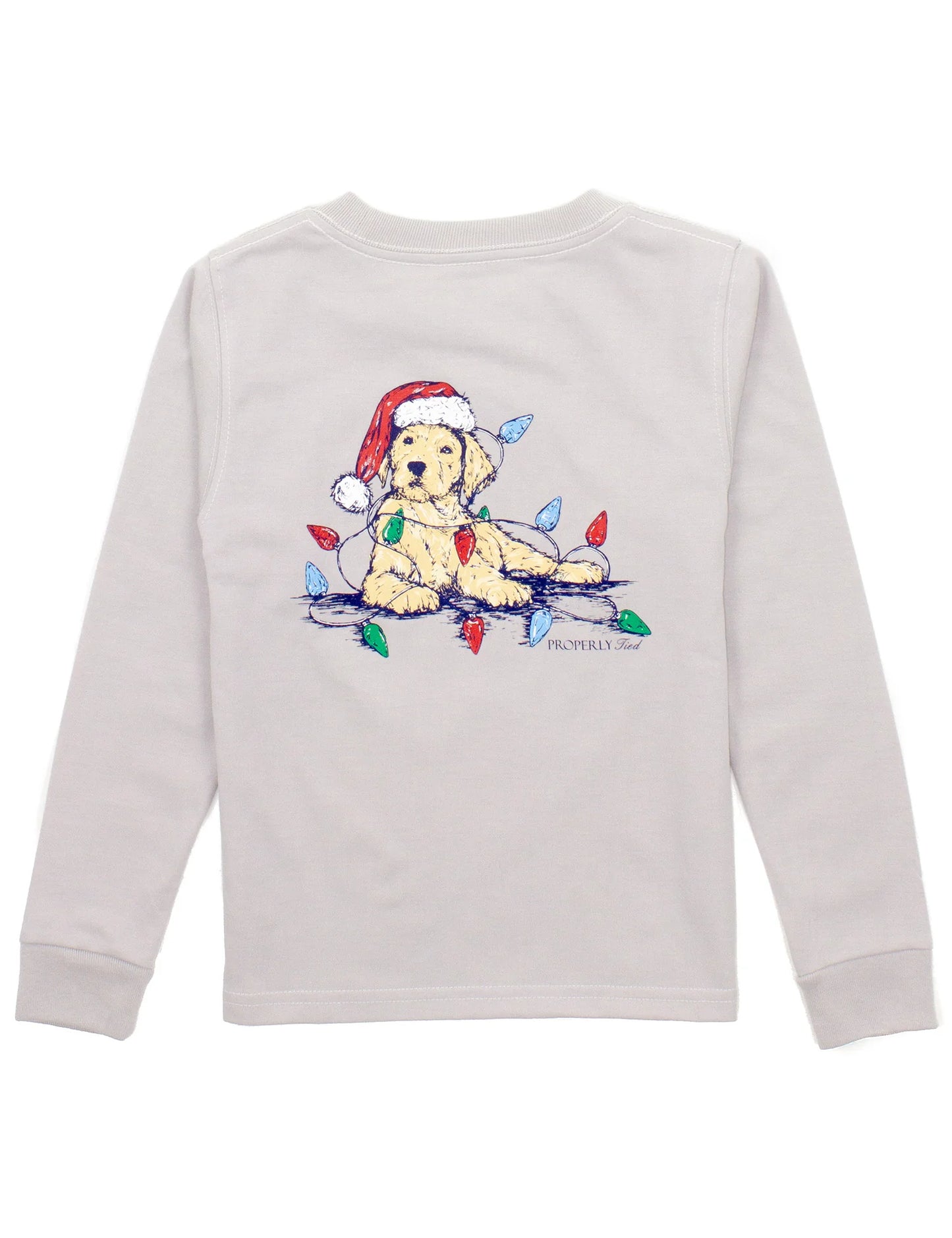 SANTA PAWS LS ICE GREY TEE