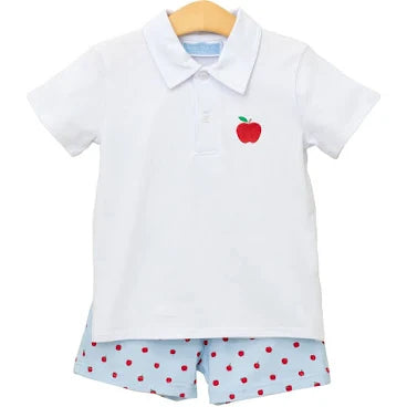 APPLE PRINT POLO SHORT SET