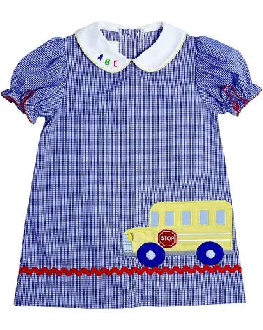 SCHOOL BUS LOUISA DRESS BLUE GINGHAM