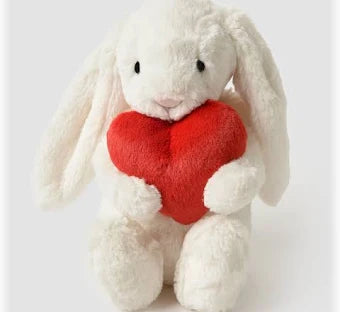 BASHFUL RED LOVE HEART BUNNY