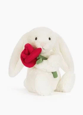 CREAM BUNNY WITH ROSE