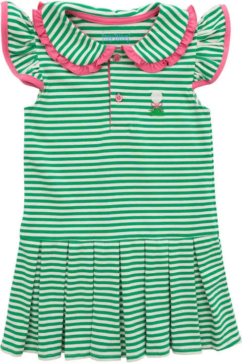 GREEN STRIPED GOLD DRESS